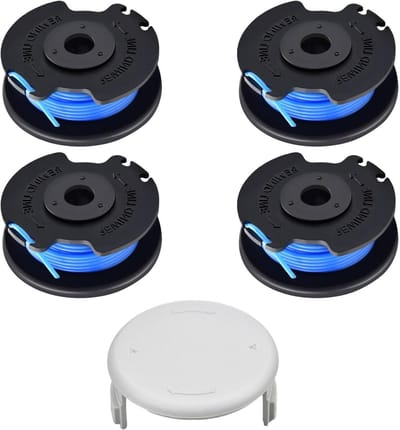 SnelShoppen - Pack van 4 Vervangende Trimmer Spoelen voor Grastrimmer, Compatibel met 18V, 24V, 40V, 1.65 mm Dikte, 3.4 m Lengte, inclusief Spoel Cove