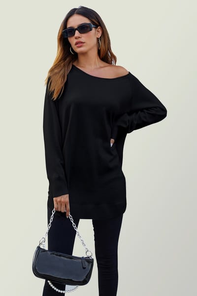 Oversized gebreide trui in zwart