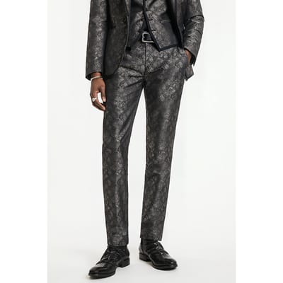 John Varvatos Slim Fit Pants With Welt Hip Pocket And Almond Size: 44 | Suit Pants Outlet | Heren | Grijs