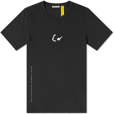 Moncler X Fragment Hiroshi Fujiwara Letterborduurwerk Bliksem Logo Korte Mouw T-shirt Unisex T-shirts Zwart 8C000058392B999 S gray
