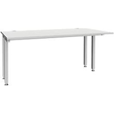 Schäfer Shop Genius bureau MODENA FLEX, 4-poots vierkante buis, verkorte zijpanelen, B 1600 mm, lichtgrijs