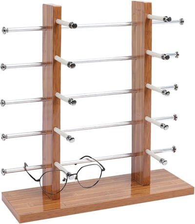 Houten brillenhouder - Opbergstandaard - Brillen organiseren - Grote capaciteit - 365 cm breed - Meerkleurig