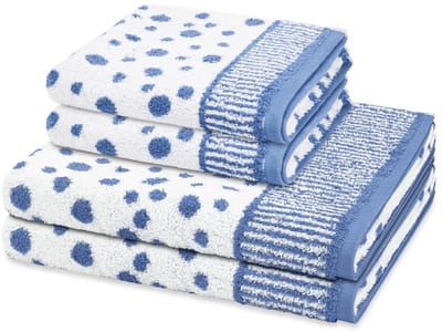 Ross Sonstiges 2 X handdoek 2 X douchehanddoek - in set 4 pack Punkte allover