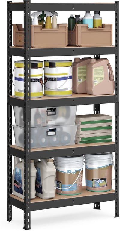 SONGMICS - Stellingkast - Opbergrek - 5 Lagen - Kelder Garage Kantoor - 175 kg per Verdieping