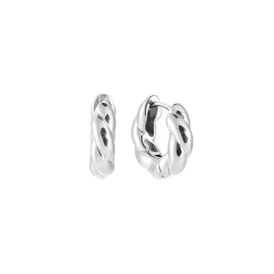 Bijoutheek Oorringen Gedraaide schattige hoop Zilver