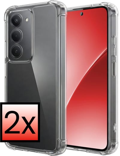 Hoesje - 2 Stuks - Geschikt voor Xiaomi 15 - Sterk & Shockproof - Siliconen Case - Back Cover - Telefoon Hoes Shock Proof - Transparant