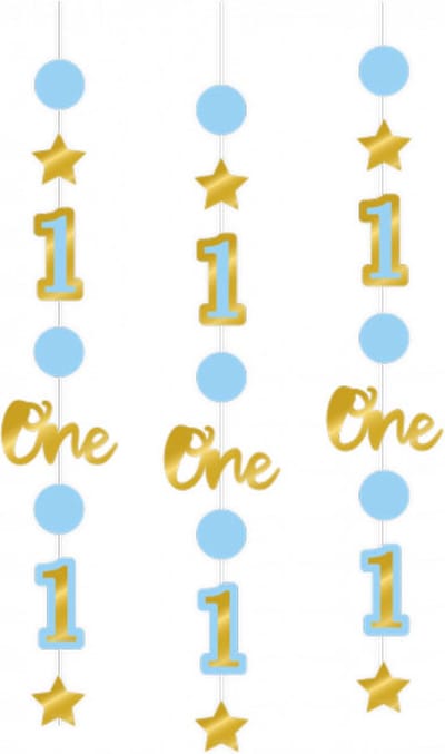 Hanging decoration - First birthday boy (3pcs)