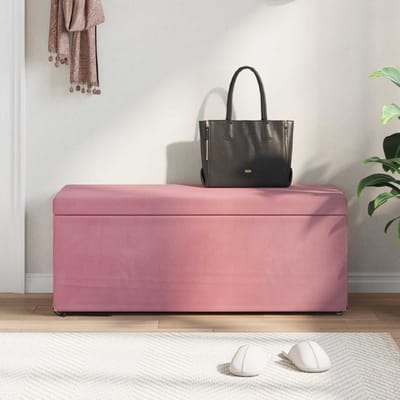 vidaXL - Kruk - Roze - 101 - x - 41 - x - 40 - cm - Velvet - en - Geengineerd - Hout