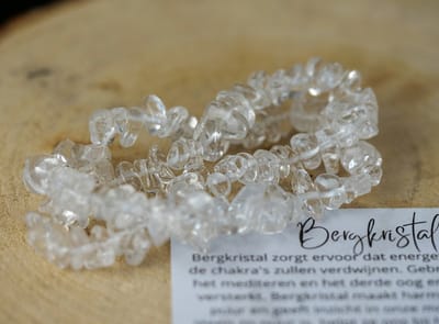 Bergkristal Armband, met Chip steentjes - edelstenen - Perfect cadeau voor vrouwen - Inclusief uitleg - Spiritueel - Clear quartz - Zuiverheid - Reiniging - Puurheid - Clarity - 100% NATUURLIJK