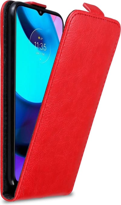 Cadorabo Hoesje geschikt voor Motorola MOTO E20 / E30 / E40 in APPEL ROOD - Beschermhoes in flip design Case Cover met magnetische sluiting