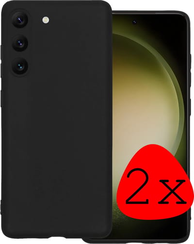 Hoesje 2 Stuks - Geschikt voor Samsung Galaxy S23 - Sterk & Shockproof - Case Siliconen - Back Cover - Telefoon Hoes - Zwart