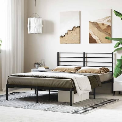Klassiek Bedframe - Metalen Ledikant - Slaapkamer Inrichting - Robuuste Constructie - 120 x 200 cm - Zwart