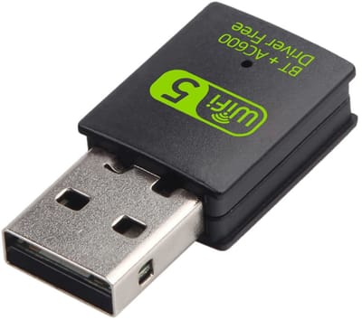 Jhubersproducts - Antenne WiFi USB AC600 Mbps - Dual Band 2.4G/5GHz - Compact en Handzaam - USB Adapter - Geschikt voor PC - Zwart