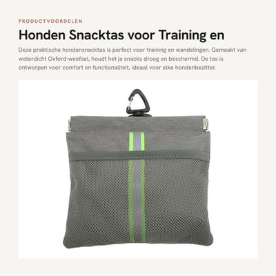 Dailygoods- Snacktas Waterdicht - Hondentraining - Wandeltas - Voederdispenser - Reflecterende Strepen - Eenvoudige Reiniging - Hondentas