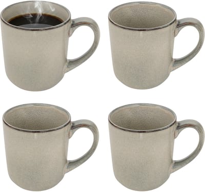 Secret de gourmet Koffiemok - 4x - lichtgroen - keramiek - 420 ml - beker - mokken