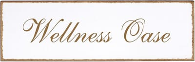 Houten deurbordje wellness oase 150 x 50 cm – zelfklevend naambordje decoratief bord voor deur en interieur