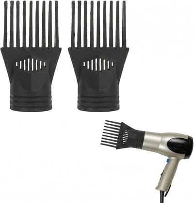 SnelShoppen - 2pcs Haardroger Kam Diffuser Accessoires - Universele Haardroger Mondstukken - Zwart - Lichtgewicht Plastic - Voor Krullend Haar - Eenvo