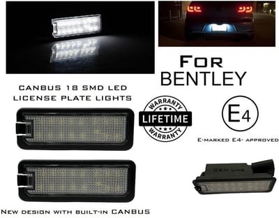 LED Kentekenverlichting set voor Bentley 06 Continental GT 08 Continental Flying Sp Continental GT GTC Speed Flying Spur Super Sports Mulsanne Azure 07UP Brooklands CANBUS LED Kenteken lampen set verlichting units 6000K wit licht