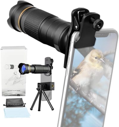 Telephoto Lens Set met Mini Tripod, Telefoonclip en Lens Tas voor Natuurwaarneming, Sport en Concerten, Inclusief Schoonmaakdoek