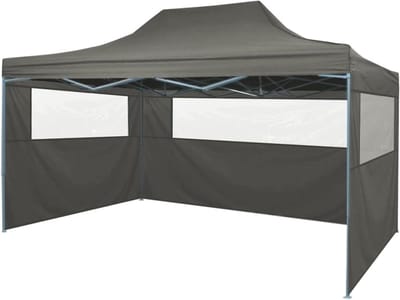 Opvouwbaar Paviljoen - Partytent Tuin - Buitenfeesten Organiseren - Waterafstotend Dak - 3x4 Meter - Antraciet