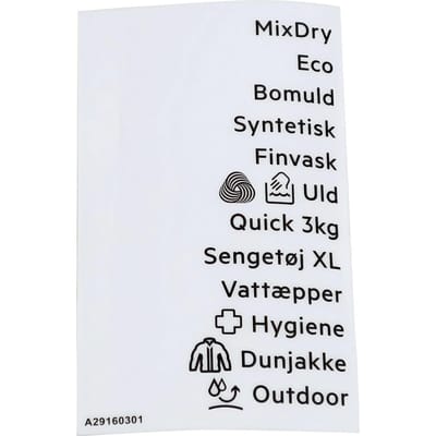 AEG programmaplaat, zelfklevend, DA 140291603011