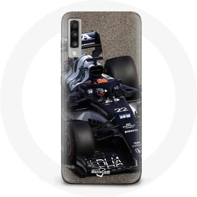 Hoesje voor Samsung Galaxy A70 Formule 1 Yuki Tsunoda F1 Racing Driver Blauw blauw