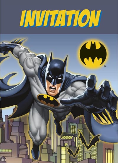 batman uitnodigingskaartjes 8 stuks.