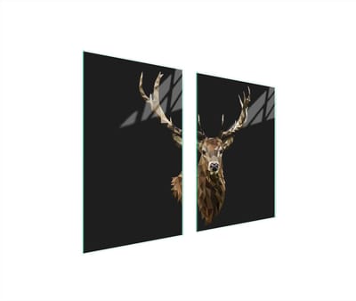 TMK ArtDeko - Snijplank - Glasscherm - Hert Motief - 65x52 cm