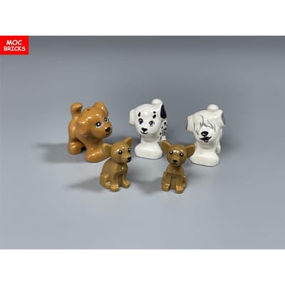 MOC Bakstenen Kleine Hond Serie Chihuahua Franse Bulldog Poedel Gemonteerd Bouwstenen Kinderspeelgoed Poppetje gray
