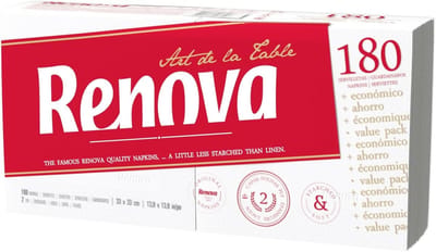 Papieren servetten - Keukendoekjes - Dagelijks gebruik - Extra zacht - 180 stuks - Wit