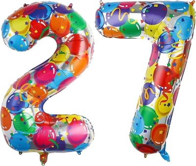 Cijfer Ballonnen Ballon Cijfer 27 Verjaardag Versiering Feest Helium Ballonnen Cijferballon Folieballon Kleur Xl Formaat