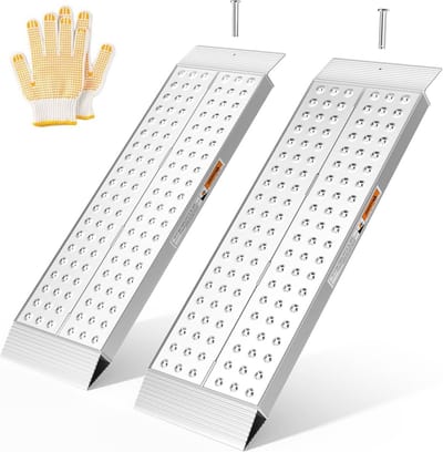 Aluminium Schuurhelling 99 cm - Lichtgewicht Draagbare Oprit met Antislip en Waterdichte Functie voor ATV, Grasmaaier, Golfkar, en Motorfiets