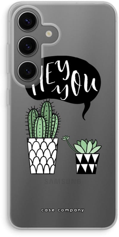 Case Company® - Hoesje geschikt voor Samsung Galaxy S24 hoesje - Hey you cactus - Soft Cover Telefoonhoesje - Bescherming aan alle Kanten en Schermrand