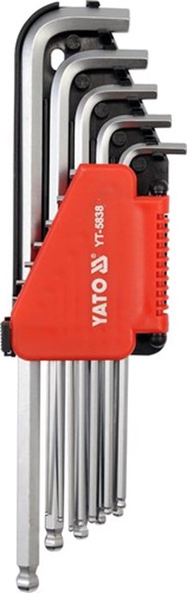 Yato YT-5837 - Inbussleutel Set - 12 Stuks - Lange Inchmaten - Kogelkopontwerp