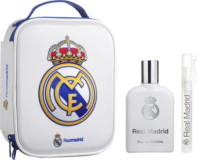 Real Madrid trousse de toilette avec eau de toilette 100 ml et eau de toilette mini 10 ml