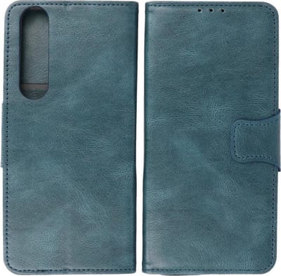 Sony Xperia 5 III Hoesje - Portemonnee Book Case - Kaarthouder & Magneetlipje - Kunstleer - Blauw