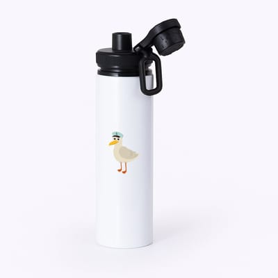 Hacebo® - Meeuwen waterfles met draaidop zwart - Vogels - Dieren liefhebbers - Dieren - cadeau - water fles - 850ML