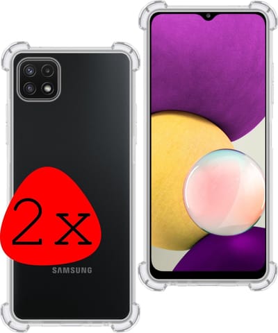 Hoesje 2 Stuks - Geschikt voor Samsung Galaxy A22 4G - Sterk & Shockproof - Siliconen Case - Back Cover - Telefoon Hoes Shock Proof - Transparant
