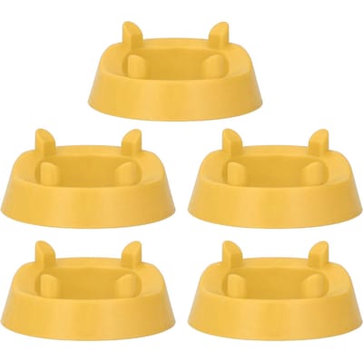 5 Pièces Support d'Exposition Boule Ronde Support en Plastique pour Football Basketball Volley-ball Rugby Jaune yellow