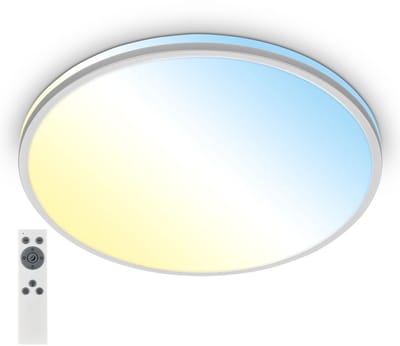 BRILONER Pulup - LED Plafonniere - dimbaar - plafondlamp met afstandsbediening - timer - nachtlamp functie - kleurtemperatuurregeling CCT - Ø49 - chroom