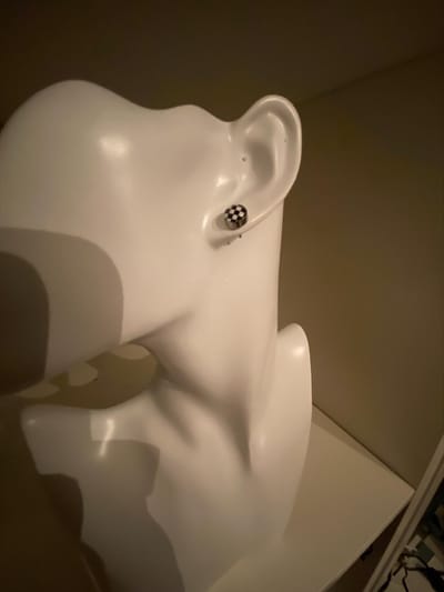 Mannen ruitpatroon oorknop | Make up | Parfum | Moederdag | Verjaardagscadeau| Cadeautje| Valentijnsdag| Kado | sieraden | vaderdag | oorbellen | oorsieraden