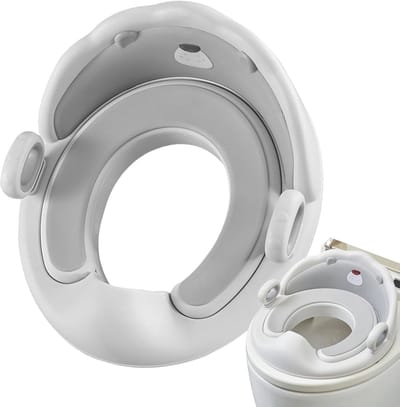 Potje Zindelijkheidstrainer - Toiletverkleiner Kinderen - Zindelijkheidstraining - Antislip en Rugsteun - 35.5 x 37 cm - Grijs