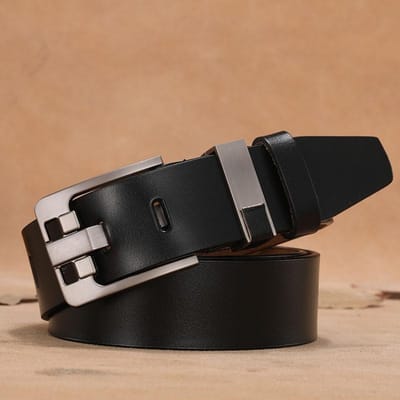 Lange Grote Plus Size 130 140 150 160cm Vintage Legering Gesp Heren Riem Hoge Kwaliteit Koe Echt Leer Luxe Band Mannen Riem 110cm black