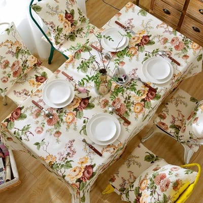 Vintage Bloemenpatroon Bloem Tafelkleed Waterdicht Rechthoekig Tafelkleed Kamer Bruiloftsdecoratie Vuilafstotend Tafelkleed 90-140cm
