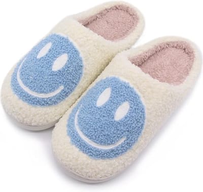 kinder pantoffels - sloffen - smiley pantoffels - meisjes en jongens - blauw maat 30/31