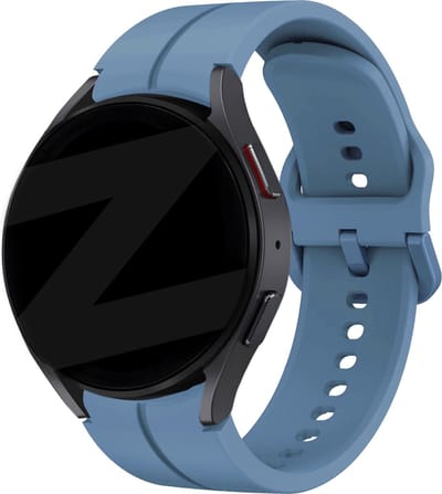 Bandz siliconen band 'Extreme' geschikt voor Samsung Galaxy Watch 7 (40 & 44mm) / Galaxy Watch 6 (Classic) / 5 40mm & 44mm / 5 Pro / Watch 4 (Classic) / Watch FE - Siliconen smartwatch bandje met gespsluiting - grijsblauw