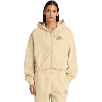 New Balance fleece Trainingspakken Dames - Bruin - Maat L - Katoen Jersey