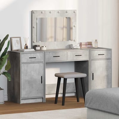 vidaXL - Kaptafel - 3 - st - Grijs - 78,5 - x - 41 - x - 135 - cm - Bewerkt - hout