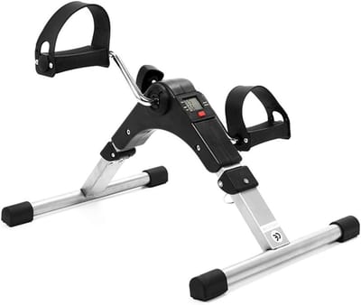Opvouwbare pedaaltrainer - Mini hometrainer - Revalideren en trainen - LCD trainingscomputer - Opvouwbaar ontwerp - Zwart