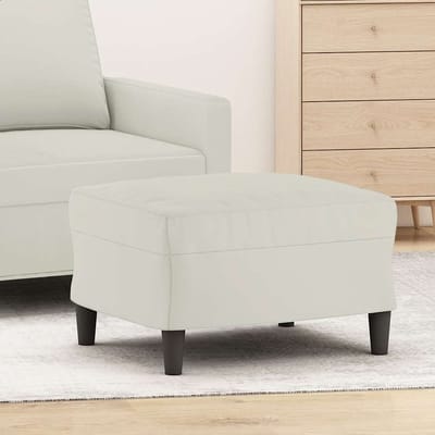 vidaXL - Voetenbank - 60x50x41 - cm - fluweel - crèmekleurig